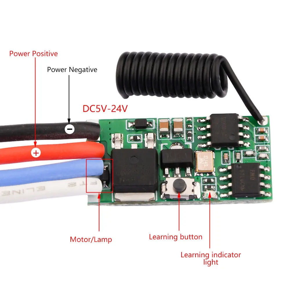 433Mhz Receiver Module - LED 조명 모터용 DC 3.7V-24V 433MHz