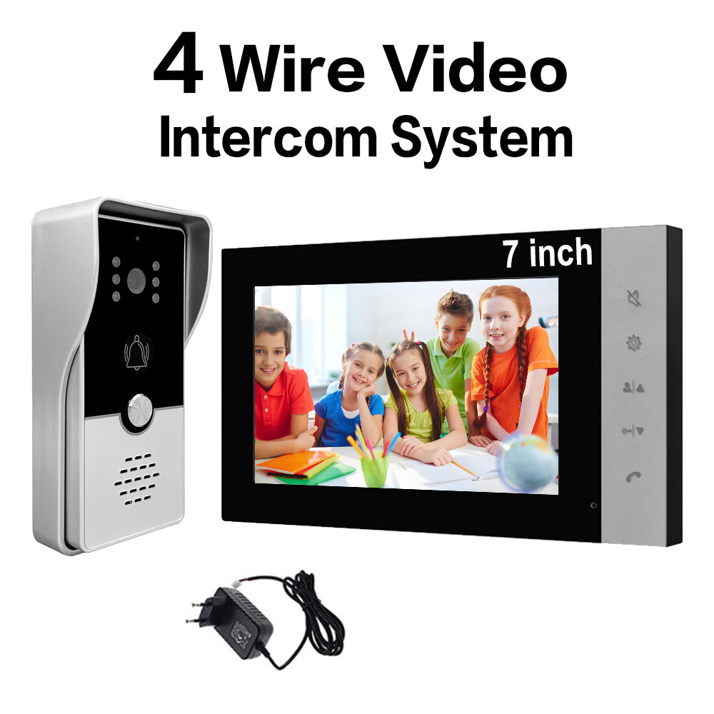 Smart Doorbell Wired - 4선 7인치 유선 비디오 도어벨 도어폰,