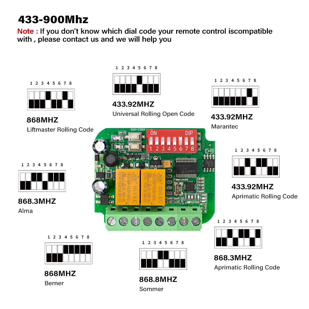 433Mhz Receiver Module - 1-10pcs 범용 차고 수신기 게이트 도어