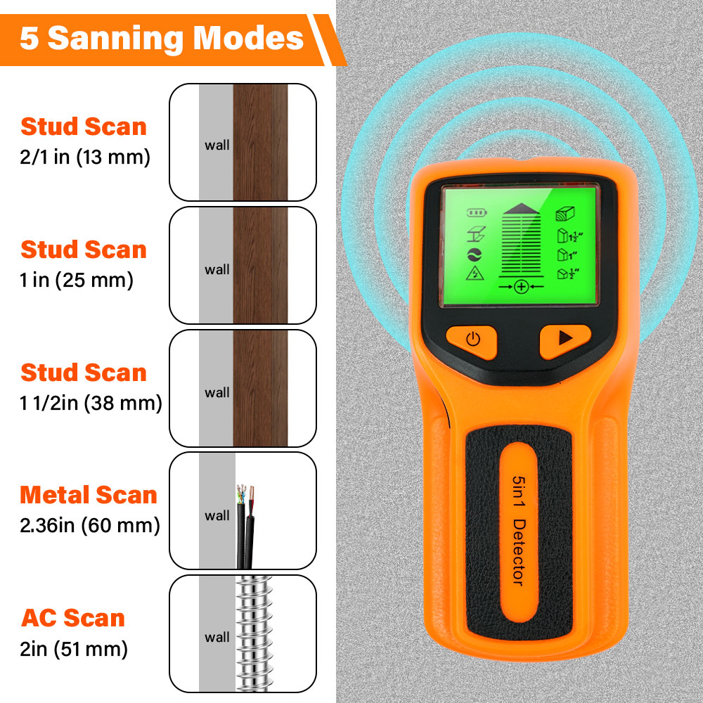 휴대용 5 in 1 디지털 벽체 탐지기 목재 스캐너 금 - Water Leak Detector Wired 리뷰 및 가격