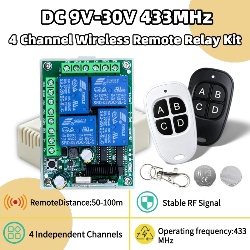 433MHz 범용 무선 원격 제어 DC 12V 4CH  - 433Mhz Receiver Module 리뷰 및 가격