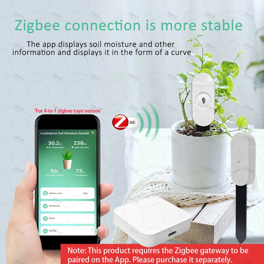 Zigbee 토양 수분 센서 미터 온도 습도 비옥도 광 - Home Automation Technology 리뷰 및 가격