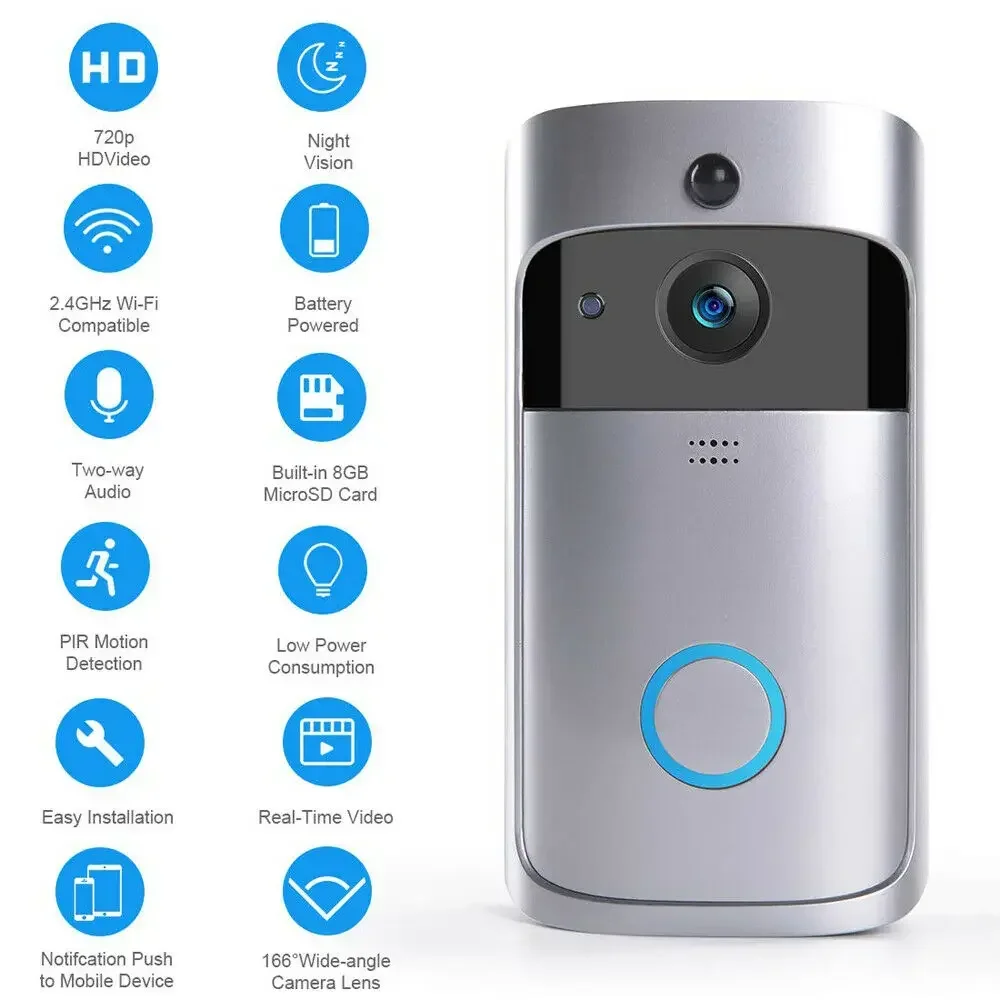 720P HD 스마트 홈 무선 WIFI 초인종 카메라  - Smart Doorbell Wired 리뷰 및 가격