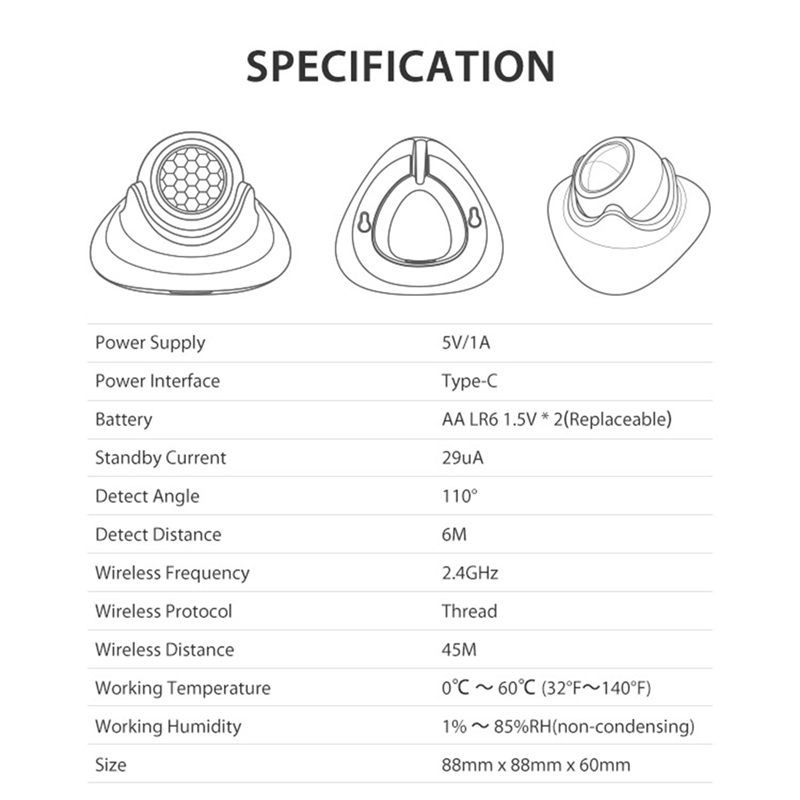 FEDI-Matter 스레드 인간 존재 감지 모션 센서 - Matter Hub Thread 리뷰 및 가격