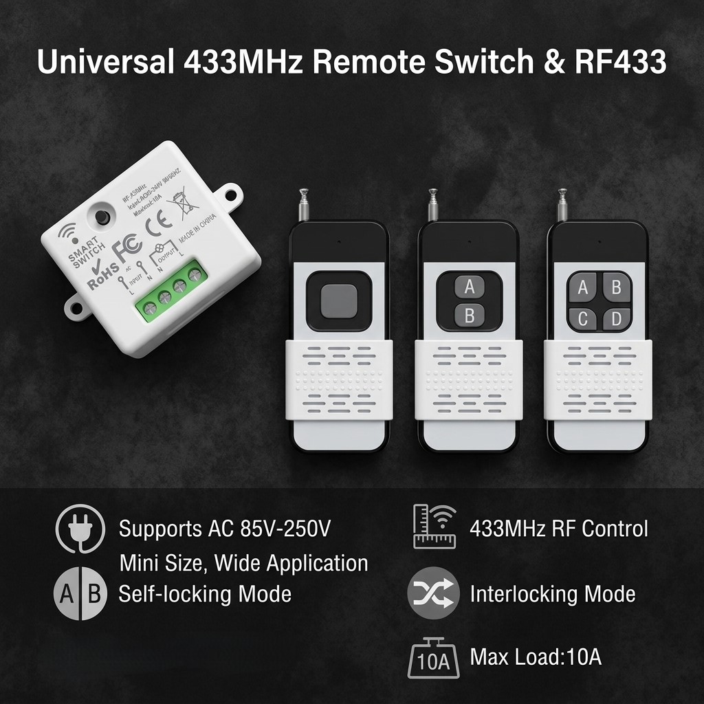 220V 1CH 무선 원격 제어 스위치 433MHz R - 433Mhz Receiver Module 리뷰 및 가격